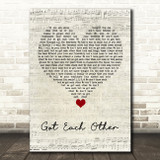 The Interrupters Got Each Other Script Heart Song Lyric Quote Music Print