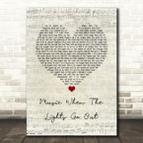 The Libertines Music When The Lights Go Out Script Heart Song Lyric Quote Music Print