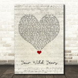 The Menzingers Your Wild Years Script Heart Song Lyric Quote Music Print