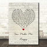 The Proclaimers You Make Me Happy Script Heart Song Lyric Quote Music Print