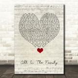 The Revivalists All In The Family Script Heart Song Lyric Quote Music Print