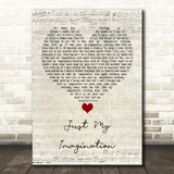 The Temptations Just My Imagination Script Heart Song Lyric Quote Music Print