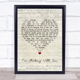 The Velvet Underground I'm Sticking With You Script Heart Song Lyric Quote Music Print