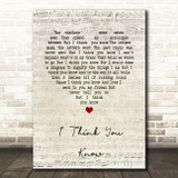 Todd Rundgren I think you know Script Heart Song Lyric Quote Music Print