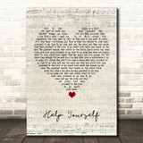 Tom Jones Help Yourself Script Heart Song Lyric Quote Music Print