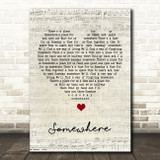 Tom Waits Somewhere Script Heart Song Lyric Quote Music Print