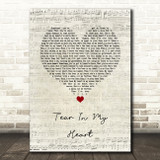 Twenty One Pilots Tear In My Heart Script Heart Song Lyric Quote Music Print