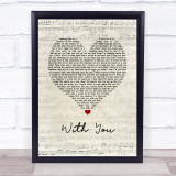 Tyler Shaw With You Script Heart Song Lyric Quote Music Print