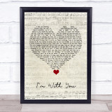 Vance Joy I'm With You Script Heart Song Lyric Quote Music Print