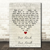 West Side Story One Hand, One Heart Script Heart Song Lyric Quote Music Print