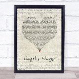 Westlife Angel's Wings Script Heart Song Lyric Quote Music Print