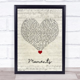 Westlife Moments Script Heart Song Lyric Quote Music Print