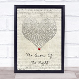 Whitney Houston The Queen Of The Night Script Heart Song Lyric Quote Music Print
