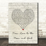 Willie Nelson ft. Dolly Parton From Here to the Moon and Back Script Heart Song Lyric Quote Music Print
