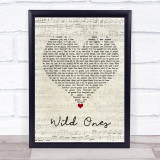 You Me At Six Wild Ones Script Heart Song Lyric Quote Music Print