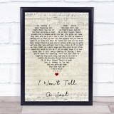 Charlie Puth I Won't Tell A Soul Script Heart Song Lyric Quote Print