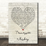 Chris Stapleton Tennessee Whiskey Script Heart Song Lyric Quote Print