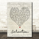 Gabrielle Aplin Salvation Script Heart Song Lyric Quote Print