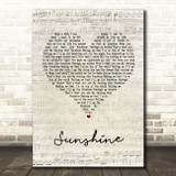 Gabrielle Sunshine Script Heart Song Lyric Quote Print