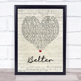 Gerry Cinnamon Belter Script Heart Song Lyric Quote Print
