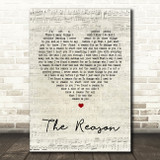Hoobastank The Reason Script Heart Song Lyric Quote Print