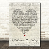 Imagine Dragons Whatever It Takes Script Heart Song Lyric Quote Print