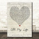 K-Ci & JoJo All My Life Script Heart Song Lyric Quote Print