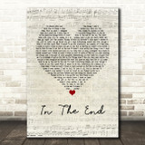 Linkin Park In The End Script Heart Song Lyric Quote Print