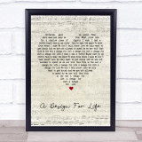 Manic Street Preachers A Design For Life Script Heart Song Lyric Quote Print