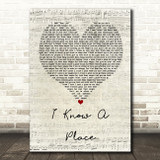 MUNA I Know A Place Script Heart Song Lyric Quote Print