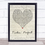 Pink Fuckin' Perfect Script Heart Song Lyric Quote Print