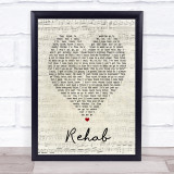 Rehab Amy Winehouse Script Heart Quote Song Lyric Print
