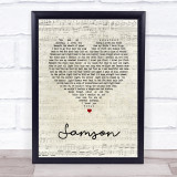 Regina Spektor Samson Script Heart Song Lyric Quote Print