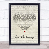 Roy Orbison In Dreams Script Heart Song Lyric Quote Print