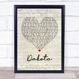Stereophonics Dakota Script Heart Song Lyric Quote Print