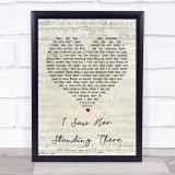 The Beatles I Saw Her Standing There Script Heart Song Lyric Quote Print