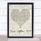The Beatles One After 909 Script Heart Song Lyric Quote Print