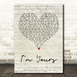The Script I'm Yours Script Heart Song Lyric Quote Print