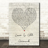 Wet Wet Wet Love Is All Around Script Heart Song Lyric Quote Print