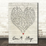 Don't Stop Fleetwood Mac Script Heart Quote Song Lyric Print