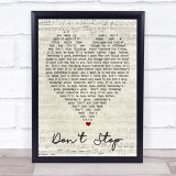 Don't Stop Fleetwood Mac Script Heart Quote Song Lyric Print