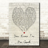 You Know I'm No Good Amy Winehouse Script Heart Quote Song Lyric Print