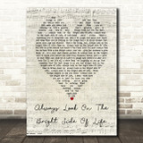Always Look On The Bright Side Of Life Monty Python Script Heart Song Print