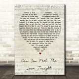Can You Feel The Love Tonight Elton John Script Heart Song Lyric Quote Print