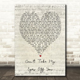 Can't Take My Eyes Off You Andy Williams Script Heart Song Lyric Quote Print