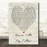 Dance With My Father Luther Vandross Script Heart Song Lyric Quote Print