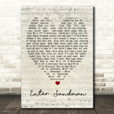 Enter Sandman Metallica Script Heart Song Lyric Quote Print