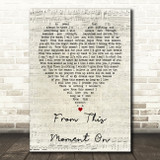 From This Moment On Shania Twain Script Heart Song Lyric Quote Print