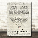 Everywhere Fleetwood Mac Script Heart Quote Song Lyric Print