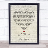 Let There Be Love Nat King Cole Script Heart Song Lyric Quote Print